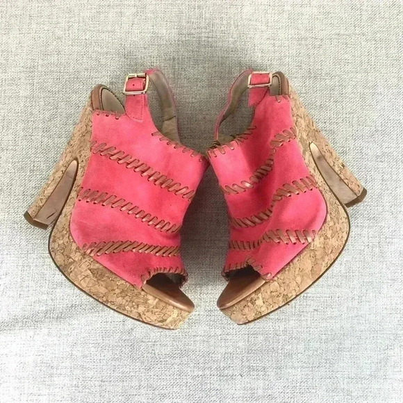 Jerome C. Rousseau Niro Suede High Heel Sandals Pink Color - Picture 3 of 8